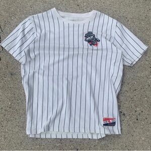 Men’s White Striped Trash Pandas T-Shirt